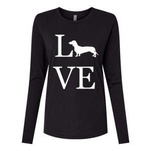 I Love Dachshund Weiner Dog Lover valentine's day Womens Cotton Relaxed Long Sleeve T-Shirt