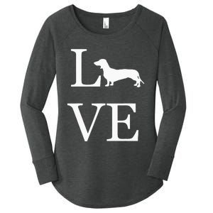 I Love Dachshund Weiner Dog Lover valentine's day Women's Perfect Tri Tunic Long Sleeve Shirt