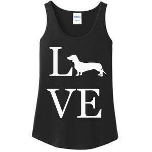 I Love Dachshund Weiner Dog Lover valentine's day Ladies Essential Tank