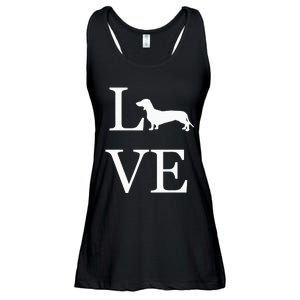 I Love Dachshund Weiner Dog Lover valentine's day Ladies Essential Flowy Tank