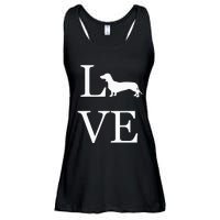 I Love Dachshund Weiner Dog Lover valentine's day Ladies Essential Flowy Tank