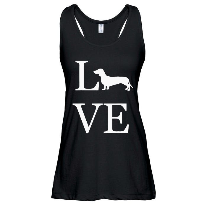 I Love Dachshund Weiner Dog Lover valentine's day Ladies Essential Flowy Tank