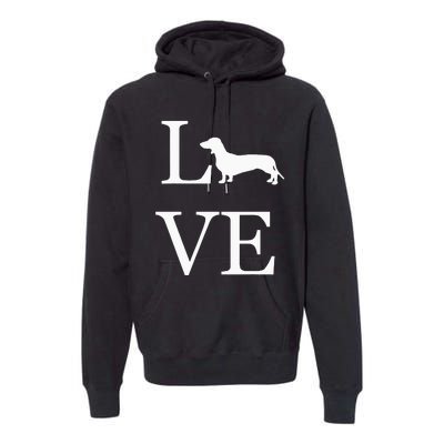 I Love Dachshund Weiner Dog Lover valentine's day Premium Hoodie