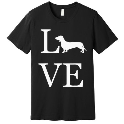 I Love Dachshund Weiner Dog Lover valentine's day Premium T-Shirt