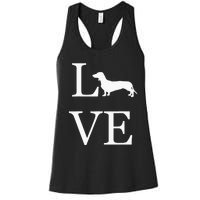 I Love Dachshund Weiner Dog Lover valentine's day Women's Racerback Tank