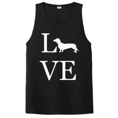 I Love Dachshund Weiner Dog Lover valentine's day PosiCharge Competitor Tank