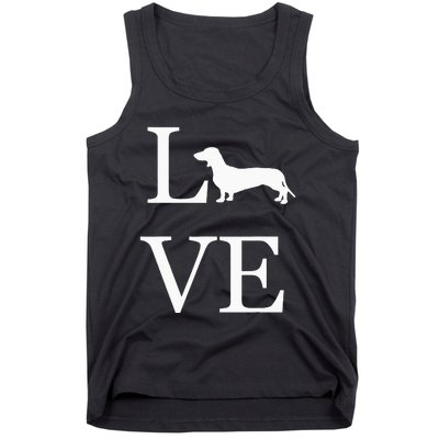 I Love Dachshund Weiner Dog Lover valentine's day Tank Top