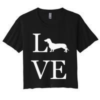 I Love Dachshund Weiner Dog Lover valentine's day Women's Crop Top Tee