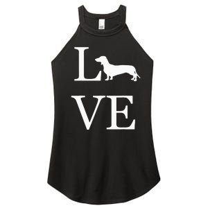 I Love Dachshund Weiner Dog Lover valentine's day Women's Perfect Tri Rocker Tank