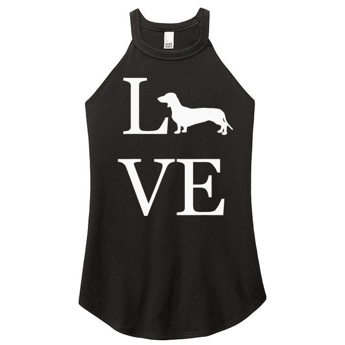 I Love Dachshund Weiner Dog Lover valentine's day Women's Perfect Tri Rocker Tank