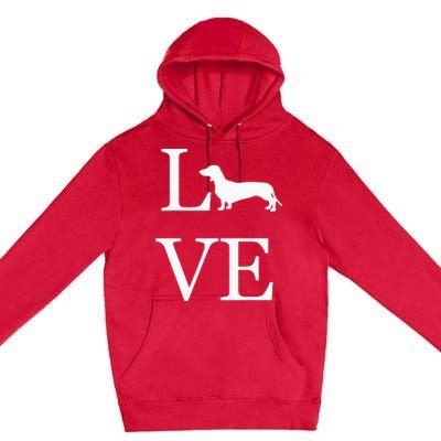 I Love Dachshund Weiner Dog Lover valentine's day Premium Pullover Hoodie