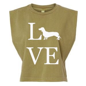 I Love Dachshund Weiner Dog Lover valentine's day Garment-Dyed Women's Muscle Tee