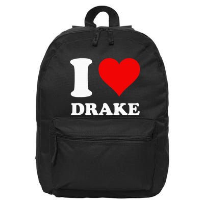 I Love Drake First Name 16 in Basic Backpack