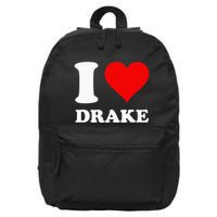 I Love Drake First Name 16 in Basic Backpack