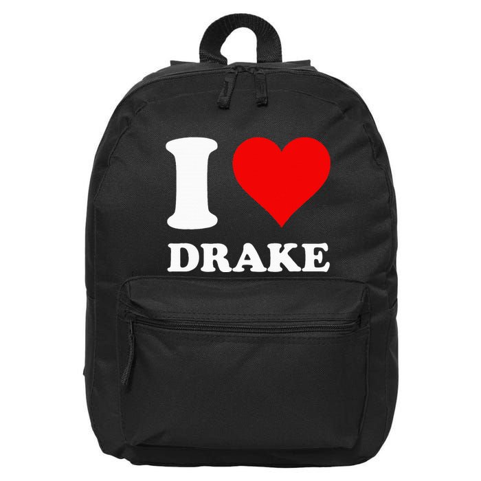 I Love Drake First Name 16 in Basic Backpack
