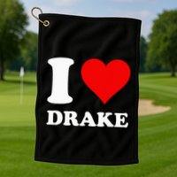 I Love Drake First Name Golf Towel