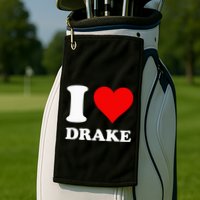 I Love Drake First Name Golf Towel