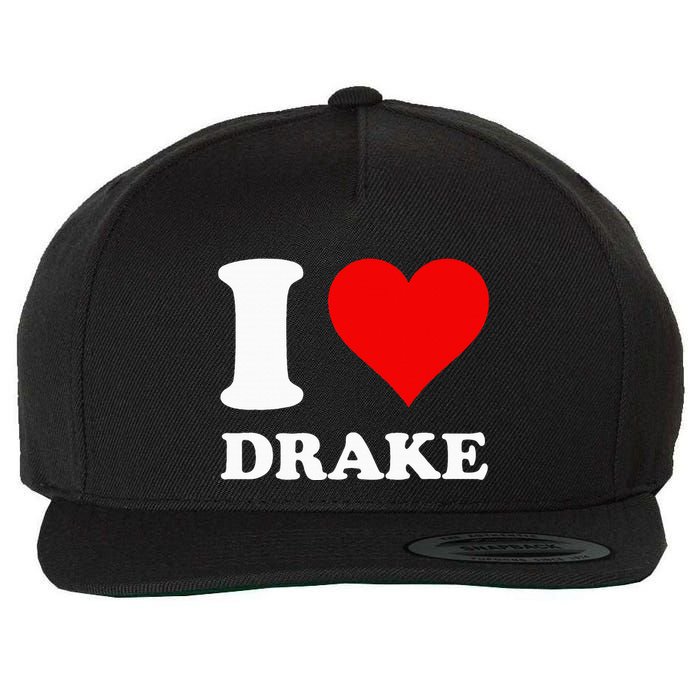I Love Drake First Name Wool Snapback Cap