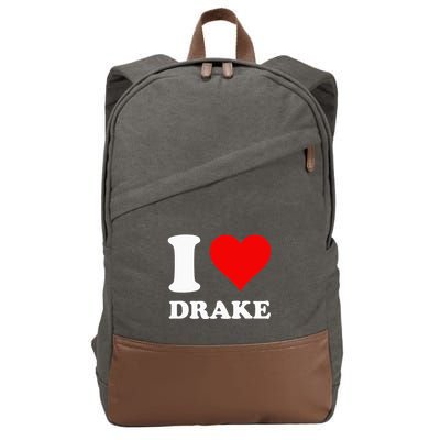 I Love Drake First Name Cotton Canvas Backpack