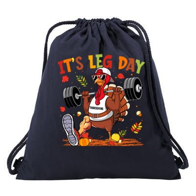 ItS Leg Day Turkey Running Funny Thanksgiving Drawstring Bag