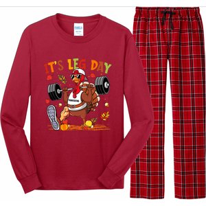 ItS Leg Day Turkey Running Funny Thanksgiving Long Sleeve Pajama Set