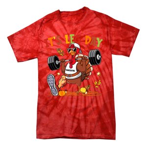 ItS Leg Day Turkey Running Funny Thanksgiving Tie-Dye T-Shirt