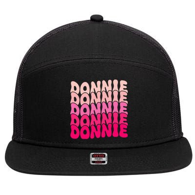 I Love Donnie Vintage Personalized Design 7 Panel Mesh Trucker Snapback Hat