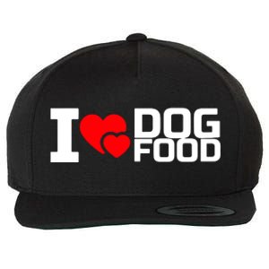 I Love Dog Food Wool Snapback Cap