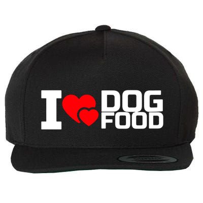 I Love Dog Food Wool Snapback Cap