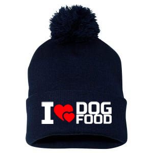 I Love Dog Food Pom Pom 12in Knit Beanie