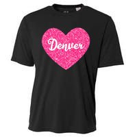 I Love Denver Colorado USA Pink Heart Gift For Women Cooling Performance Crew T-Shirt