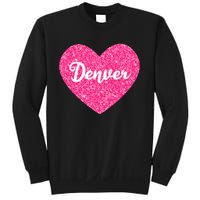 I Love Denver Colorado USA Pink Heart Gift For Women Sweatshirt