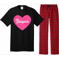 I Love Denver Colorado USA Pink Heart Gift For Women Pajama Set