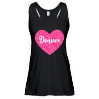 I Love Denver Colorado USA Pink Heart Gift For Women Ladies Essential Flowy Tank