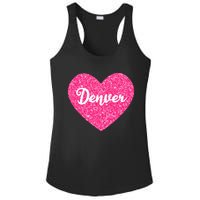 I Love Denver Colorado USA Pink Heart Gift For Women Ladies PosiCharge Competitor Racerback Tank