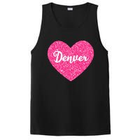 I Love Denver Colorado USA Pink Heart Gift For Women PosiCharge Competitor Tank