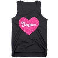 I Love Denver Colorado USA Pink Heart Gift For Women Tank Top