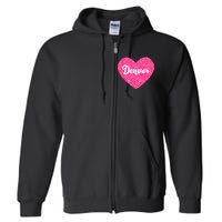 I Love Denver Colorado USA Pink Heart Gift For Women Full Zip Hoodie