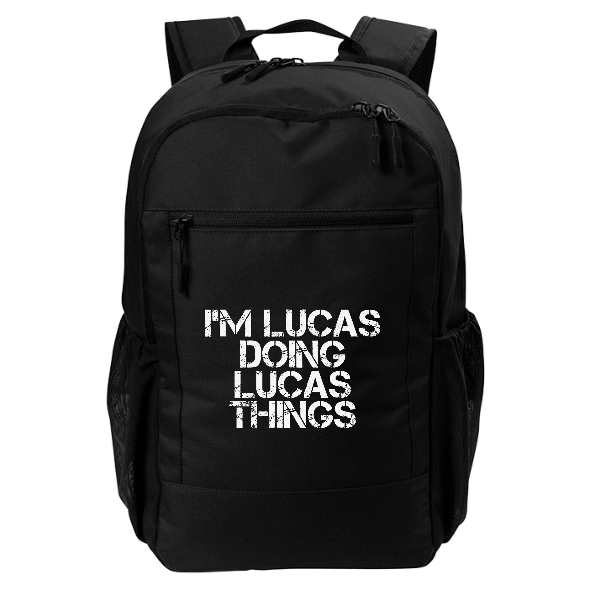 I'M LUCAS DOING LUCAS THINGS Funny Birthday Name Gift Idea Backpack