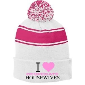 I Love Desperate Housewives Stripe Pom Pom Beanie