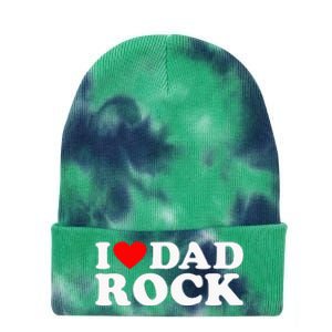 I Love Dad Rock Funny Old Classic Music Humor Statement Tie Dye 12in Knit Beanie