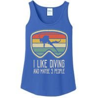 I Like Diving And Maybe 3 People Distressed Scuba Diver Dive Ladies Essential Tank