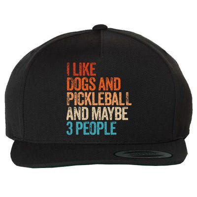 I Like Dogs Pickleball And Maybe 3 People Wool Snapback Cap