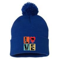 I Love Elephant Animal Lover Valentine's Day Elephant Cool Gift Pom Pom 12in Knit Beanie