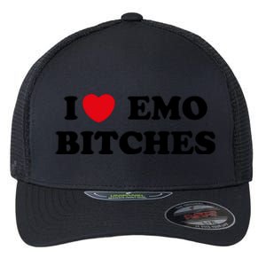 I Love Emo Bitches T I Heart Emo Funny Emo Kid Flexfit Unipanel Trucker Cap