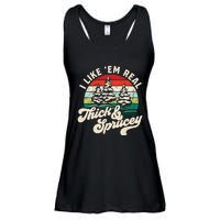 I Like Em Real Thick & Sprucey Funny Christmas Tree Ladies Essential Flowy Tank