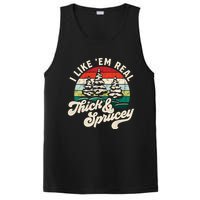 I Like Em Real Thick & Sprucey Funny Christmas Tree PosiCharge Competitor Tank