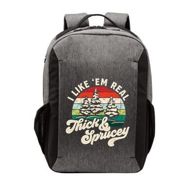 I Like Em Real Thick & Sprucey Funny Christmas Tree Vector Backpack