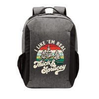 I Like Em Real Thick & Sprucey Funny Christmas Tree Vector Backpack