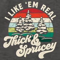 I Like Em Real Thick & Sprucey Funny Christmas Tree Vector Backpack